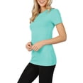 thumbnail image 4 of Womens Basic Cotton Crew Neck Short Sleeve Long Tee Shirt, 4 of 7