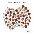 thumbnail image 2 of Placemats Set Of 4 / 6, Coffee Chocolate Print Placemats For Dining Table Indoor/Outdoors Heat Resistant Washable Placemats 18" X 12", 2 of 8