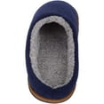 thumbnail image 3 of Mens Easy Slip On Fleece Lined Winter Mule Slippers with Hard Sole - Navy - Large (US 11-12), 3 of 7
