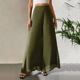 thumbnail image 5 of Antinious Ladies Solid Chiffon High Waist Lined Wide Leg Loose Daily Full Length Pants, 5 of 5