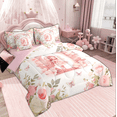 thumbnail image 3 of Feelyou Teen Kawaii Fairy Twin Bedding Sets 7-Piece, Initial O Letter Bedding Comforter Set, Princess Reversible Comforter, Breathable Home Decor, 3 of 9