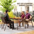 thumbnail image 4 of Outsunny Outdoor Dining Chairs Set of 4, Stackable Metal Chairs, Dark Brown, 4 of 10