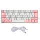 thumbnail image 1 of 61 Keys USB Gaming Keyboard, Color Contrast, RGB Light, Line Separation, Wired Mechanical Keyboard for Office Games, White and Pink, 1 of 4