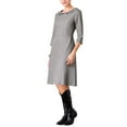 thumbnail image 4 of Hobemty Women's Peter Pan Collar Dress 3/4 Sleeve A Line Elegant Wear to Work Dresses S Grey, 4 of 5