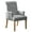 Light Grey, variant on Fabric Upholstered Dining Chair with Arms, Tufted High Back Accent Coffee Armchair for Kitchen Dining Room Living Room, Beige