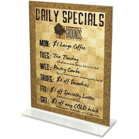 deflecto Classic Image Stand-Up Double-Sided Sign Holder, Plastic, 8 1/2x11 Insert, Clear