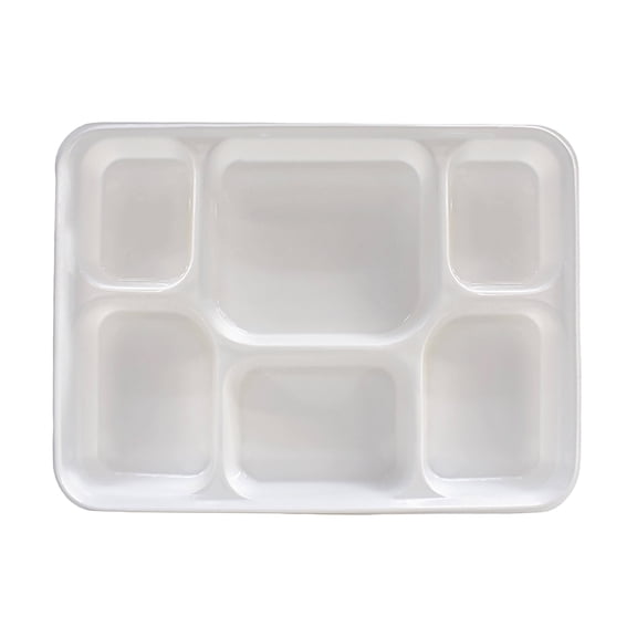 Party Thali Plates Disposable 6 Compartments - 200 Pack (PlasticThali Plates)