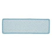 Colonial Mills Outdoor Houndstooth Tweed Braided Blue Area Rug 8"x28"