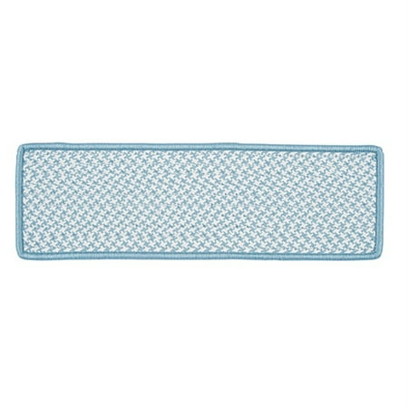 Colonial Mills Outdoor Houndstooth Tweed Braided Blue Area Rug 8"x28"