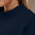 thumbnail image 4 of Womens Oversized Mock Neck Sweatshirts,Long Sleeve Pullover Plus Size Thick Tops,2025 Casual Fall Winter Outfits With Pockets Navy L, 4 of 7