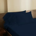 thumbnail image 4 of 4 Piece Corner Ruffle Sheet Set, 6" Inch Corner Ruffle On Flat Sheet And Pillowcases, 18 Inch Deep Pocket, 100% Egyptian Cotton, 800 TC, Twin Size, Solid Navy Blue, 4 of 6