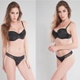 thumbnail image 3 of Bras for Women, Ladies Lace Printed Color Blocked Oversized Gathered Breathable Lingerie Set, 3 of 3