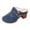 Blue, variant on Womens Chunky Stacked Heel Slippers Soft Fleece Slip on Winter Shoes with Buckle for Cold Weather Indoor Outdoor Daily Casual Wear