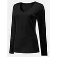 thumbnail image 2 of Women Shirts V Neck Long Sleeve Tops T-Shirt Basic Tees, 2 of 5