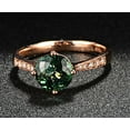 thumbnail image 3 of Classic 1 Carat Green Emerald and Diamond Rose Gold Engagement Ring for Women, 3 of 4