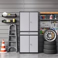 thumbnail image 6 of STANI Metal Garage Storage Cabinets with Drawer, 4 Doors Tool Storage Cabinet with 2 Adjustable Shelves, 71" Steel Locking Locker for Garage Utility Room Home Office (Black Gray, 0 Wheel), 6 of 7