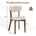 thumbnail image 3 of Costway Upholstered Dining Chairs Set of 4 with Solid Rubber Wood Frame, Curved Backrest Walnut & Beige, 3 of 9