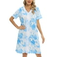 thumbnail image 2 of Womens Nightgowns V-Neck Nightdress Soft Comfy Print Loungewear Floral Short Sleeves Nightshirt Sleep Dress Loose Casual Plus Size House Dress S-2XL, 2 of 7