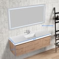 thumbnail image 2 of Blossom Bern 60" Floating Vanity, Acrylic Sink, Soft-Close Doors, Space-Saving Oak Bathroom Cabinet, 2 of 10
