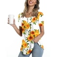 thumbnail image 1 of AYOLLA Summer Female Loose Comfy Tunic Tops Crew Neck T-Shirt Casual Short Sleeve Blouse, 1 of 4