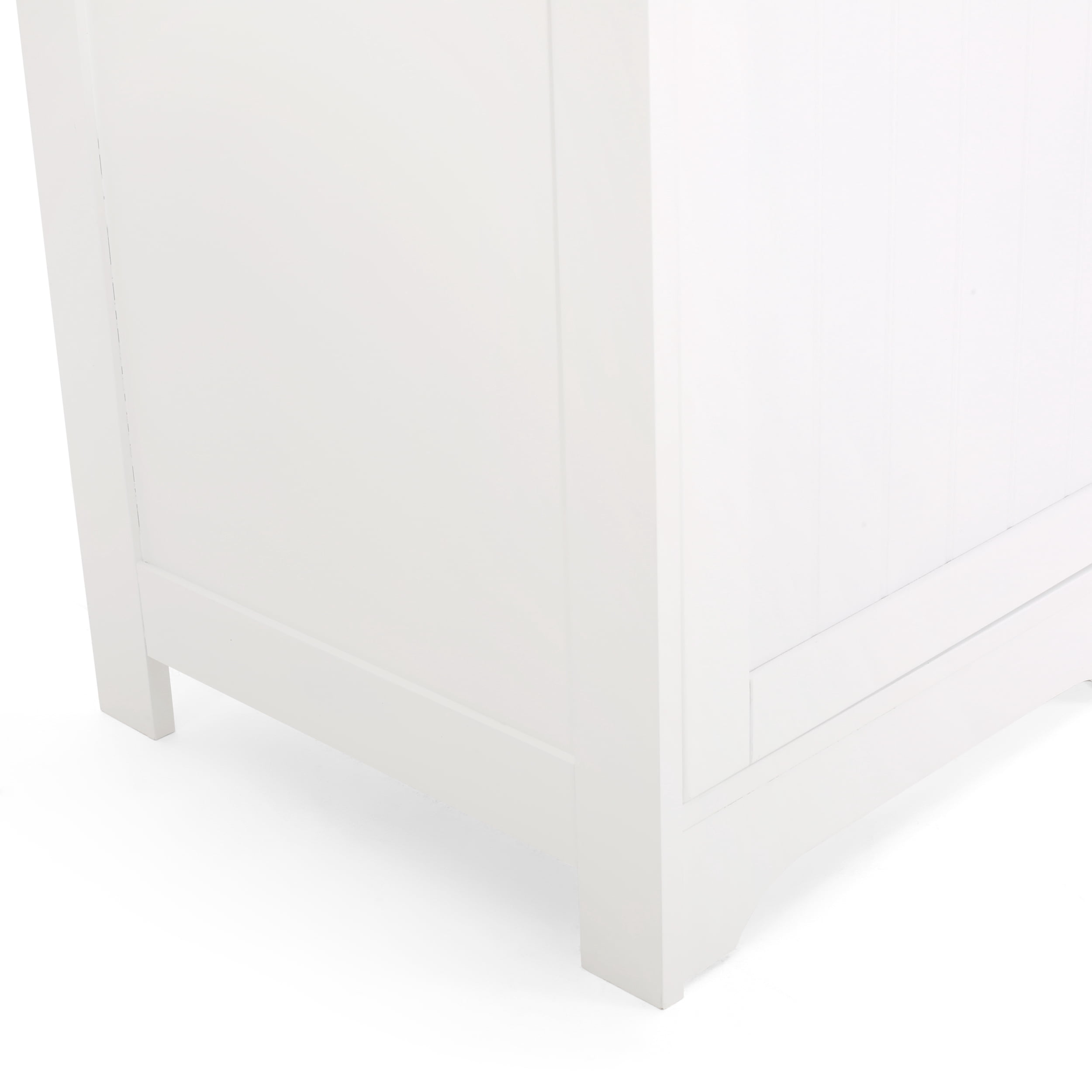 Noble House Yehuda Modern Free Standing Bathroom Linen Tower Storage Cabinet, Matte White