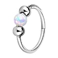 thumbnail image 2 of YYKihy Small Cartilage Hoop Earrings For Women Men Opal Silver Earrings 316L Surgical Hinge Huggie Hoop Earrings For Tragus Conch Earlobe Piercing Jewelry, 2 of 7