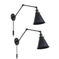 thumbnail image 2 of Plug-in Wall Sconces, Dimmable Black Wrought Iron Wall Light, Plug in Cord with On Off Switch Swing Arm Retro Vintage Wall Lamp Wall Mount Light Sconces, 2 of 9