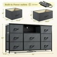 thumbnail image 2 of EnHomee Dressers for Bedroom TV Stand with 8 Drawers and Outlet Wide Dresser & Chests of Drawers Fabric Dressers for Living Room,Gray, 2 of 8