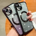thumbnail image 6 of Feishell for iPhone 14 Plus Magnetic Phone Case,Compatible with MagSafe Charging,Gradient Bling Glitter Case for Women Girls,Luxury Plating Clear Soft TPU Shockproof Phone Cover,Gold, 6 of 9