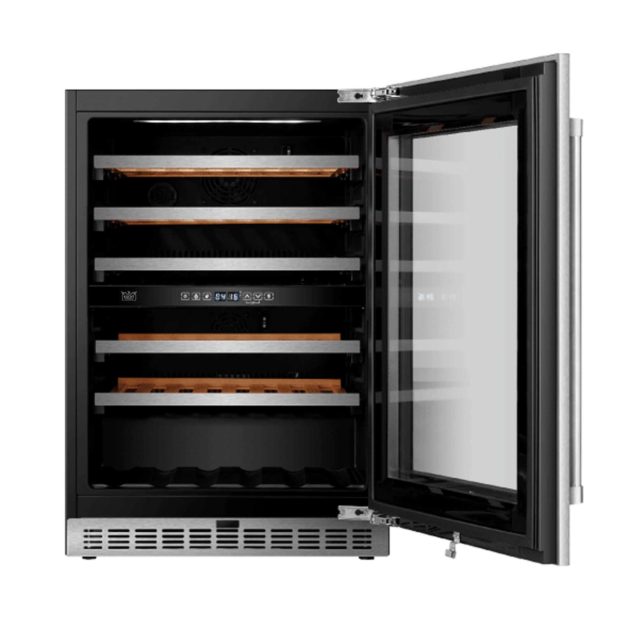 24 in. Dual Zone 52-Wine Bottles Wine Cooler in Stainless Steel