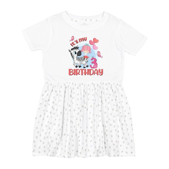 Inktastic Zebra Girl 3rd Birthday Girls Toddler Dress