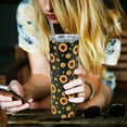 thumbnail image 3 of Sunflower Tumbler With Lid and Retractable Straw Stainless Steel 20oz Sunflower Skinny Tumbler Insulated Flower Water Bottle Cups Coffee Mug Travel Tumbler Sunflower Gifts for Women, 3 of 6