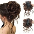 thumbnail image 2 of Quick Curly Curly Hair Bun Extension Claw Clip Secure Hold Stylish Updos For Women Dark Brown, 2 of 8