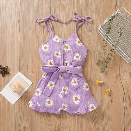 

Cute Baby Girls Casual Floral Romper Infant Toddler Sleeveless Jumpsuit Newborn Baby Clothes Children Summer Overalls Outfits