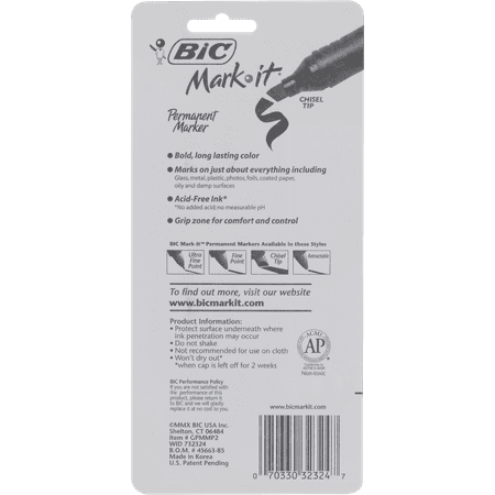 Bic Corporation 2 Pack Chisel Tip Marker GPMMP21