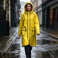 thumbnail image 3 of Stamzod Long Rain Coats for Women Eva Waterproof Hooded Rain Coat Jacket with Pockets for Cycling Outdoor Rainwear Yellow XXL, 3 of 9