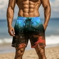 thumbnail image 2 of Fathers Day Gifts DDAPJ pyju Men's Graphic Beach Shorts Summer Casual Vacation Shorts Drawstring Waist Swim Trunks with Pockets Sky Blue XXL, 2 of 9