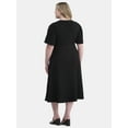 thumbnail image 3 of Terra & Sky Women's Plus Size Crinkle Tie Dress, Sizes 0X-5X, 3 of 4