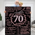 thumbnail image 1 of LHSHID 70th Birthday Gifts for Women Happy 70th Birthday Gift Ideas 70 Year Old Gifts for Grandma Nana Wife Mom Flannel Fleece Soft Throw Blanket for Bed Sofa 30"x40", 1 of 7