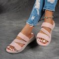 thumbnail image 3 of Slides for Women Adjustable Strappy Sandals Comfortable Thick Soft Sole Slip on Beach Shoes Open Toe Summer Casual Slippers Pink Size 9, 3 of 7