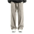 thumbnail image 1 of Pantalones de pana de color liso con bolsillos y pierna recta para hombre, 1 of 7