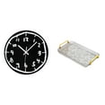thumbnail image 1 of Reloj de pared silencioso, decorativo, moderno, acrílico, rectangular, bandeja para servir en la cocina con asa, diseño de creativo, números y, 1 of 8