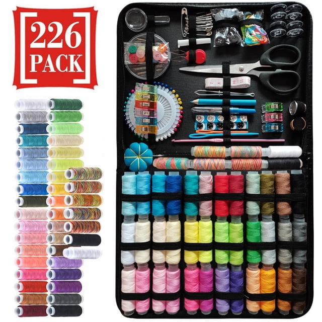 226Pcs Sewing Needle Thread Kit Portable Hand Sewing Supplies Kit Professional Basic Sewing Repair Kit Large Adult Sewin