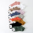thumbnail image 4 of Calcetines de mujer de dos pines con imitación de orejas atadas, de algodón de color liso, con protección vertical para los pies, calcetines cortos para mujer, calcetines náuticos, calcetines, 4 of 6