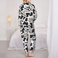 thumbnail image 3 of Pajama Sets for Women 2 Pcs, Cow Button Down Long Sleeve Sleepwear Lounge PJ Sets, 3 of 6