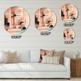 thumbnail image 4 of Designart "Pastel Serenity Mid-Century Bliss III" Minimalism Metal Round Wall Art Prints, 4 of 5