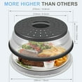 thumbnail image 6 of KY 10 Inch Microwave Food Cover & Collapsible Silicone Mat - Splatter Guard, Plate Holder & Kitchen Colander for Meal Prep, Charcoal, 6 of 7