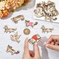 thumbnail image 3 of 24 Pcs 4 Styles Wooden Animals Floss Bobbins Bird Fox Racoon Bear Cross Stitch Bobbin Jungle Animal Embroidery Thread Cards Winding Board for DIY Sewing Storage Burlywood, 3 of 6