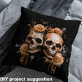 thumbnail image 2 of Castle Fairy Teenagers Orange Skull Fabric by the Yard 3 Yards,Floral Rose Sewing Fabric,Gothic Style Fabric for Sewing,Microfiber Bedroom Decor, 2 of 6