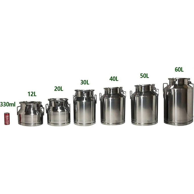 Miumaeov Stainless Steel Milk Can, 60L Storage Container with